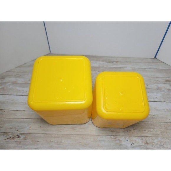 Vintage Yellow Canisters Tea and Coffee Rona Plastic Corp. NY, NY - Picture 12 of 12